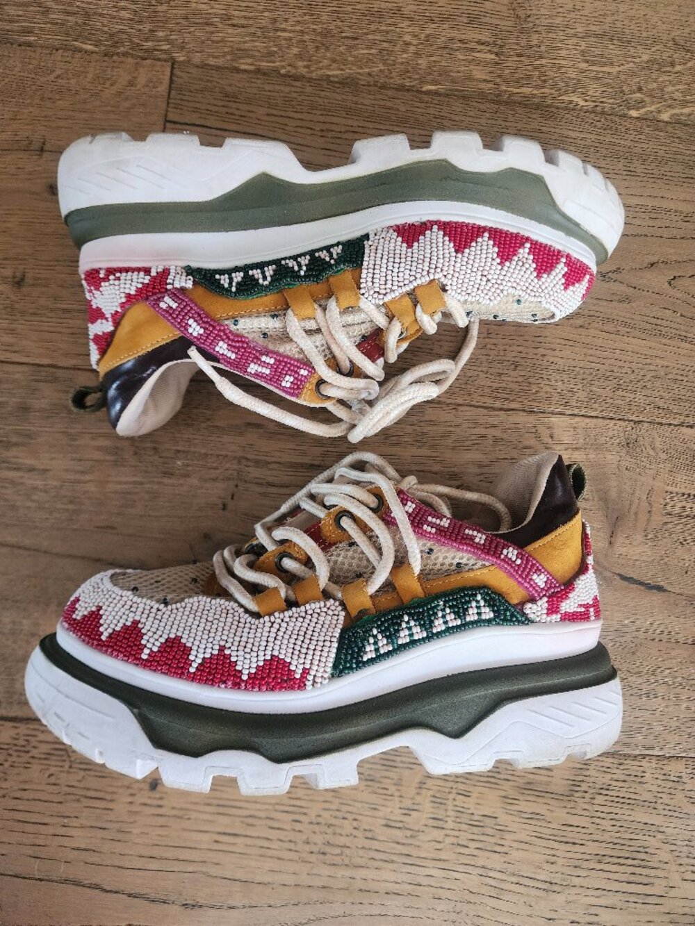 Farm Rio beaded platform sneakers size 37 (US 6.5-7)